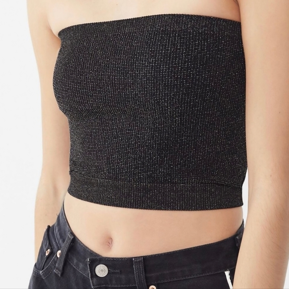Urban Outfiters Out From Under Cindy Metallic Cropped Tube Top, Size M